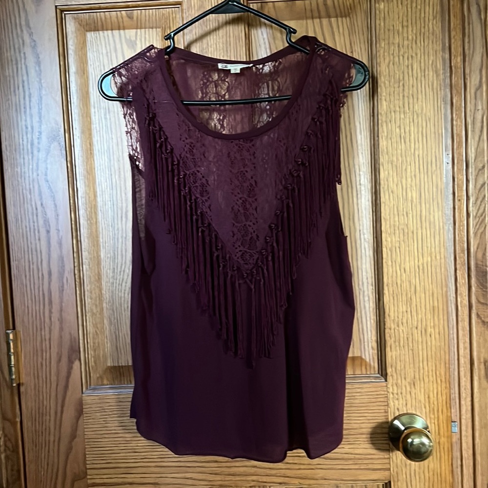 Burgundy/wine lace tank top
